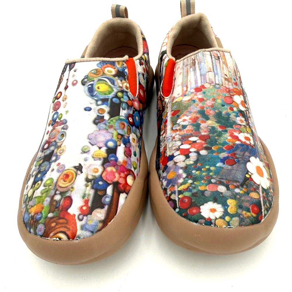 Onehorse Painted Flower Splatter Women's Slip On Clogs Shoes Size 39 / 7